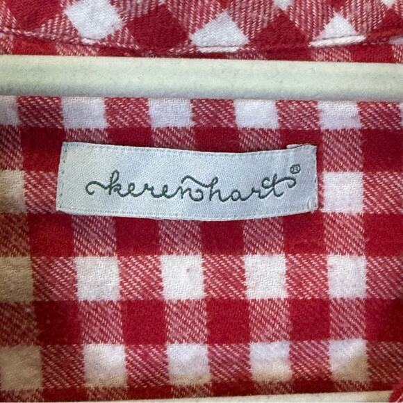 KEREN hart, Red and White Plaid Shirt. Size Small. Good used condition! - Picture 3 of 6